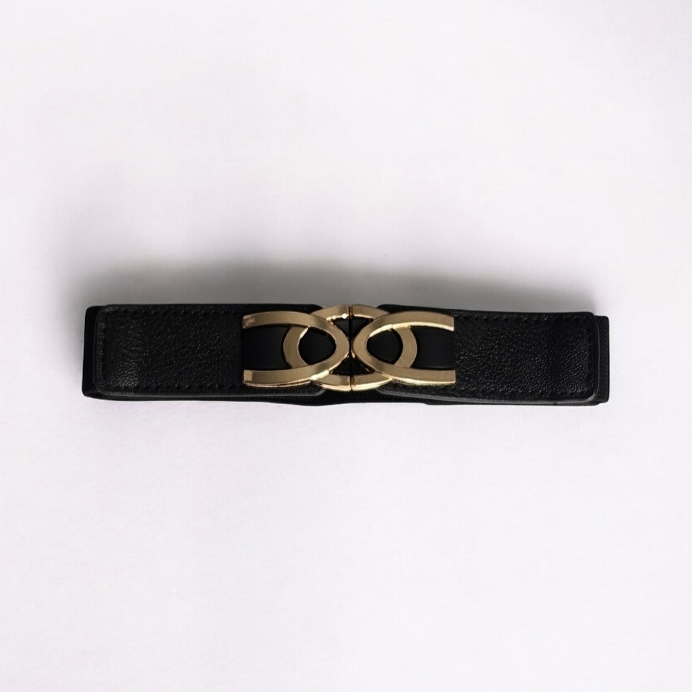 Elegant Black and Gold Women's Belt